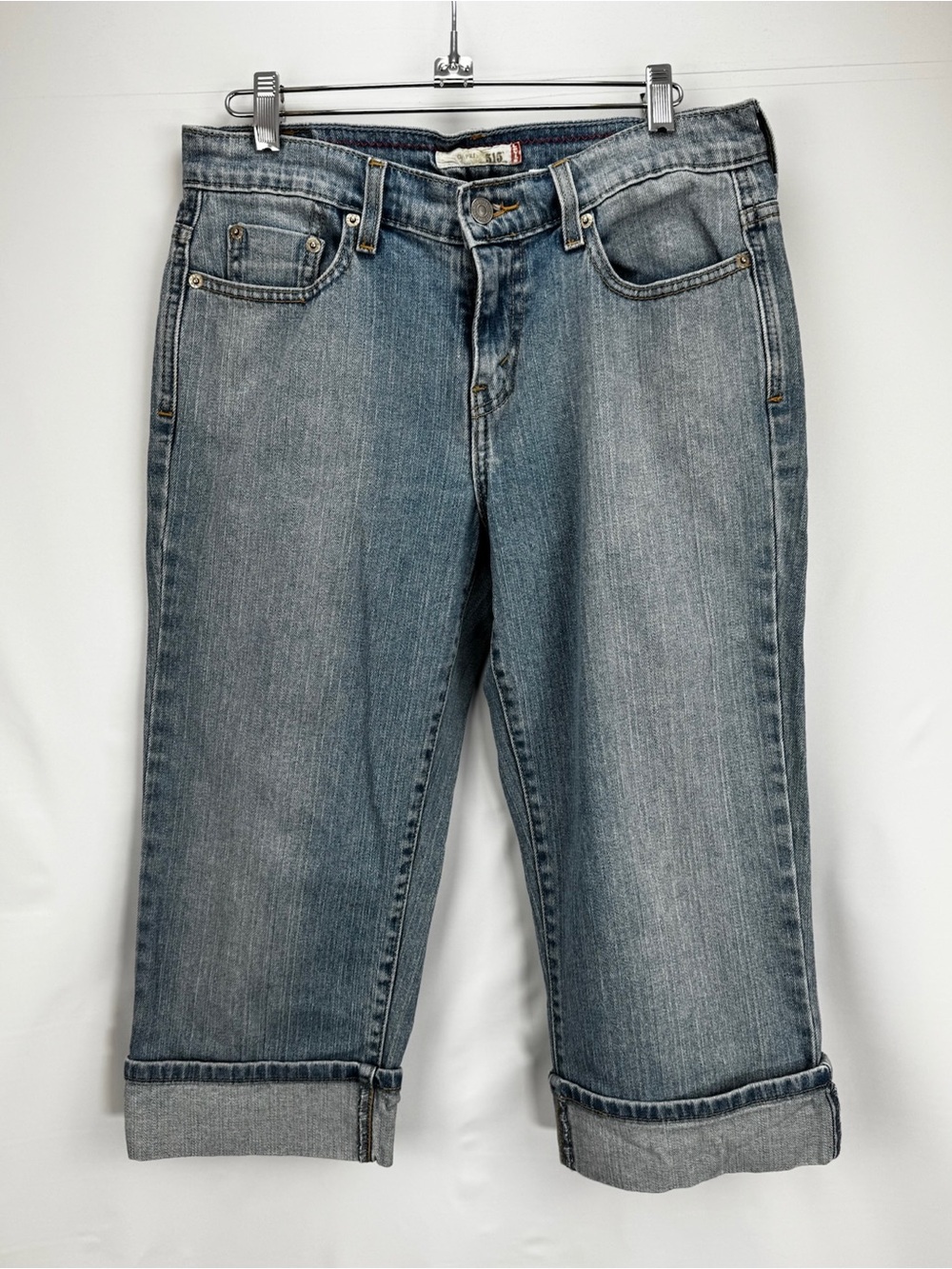Levi's Light Blue 515 Cropped Cuffed Capri Jeans
